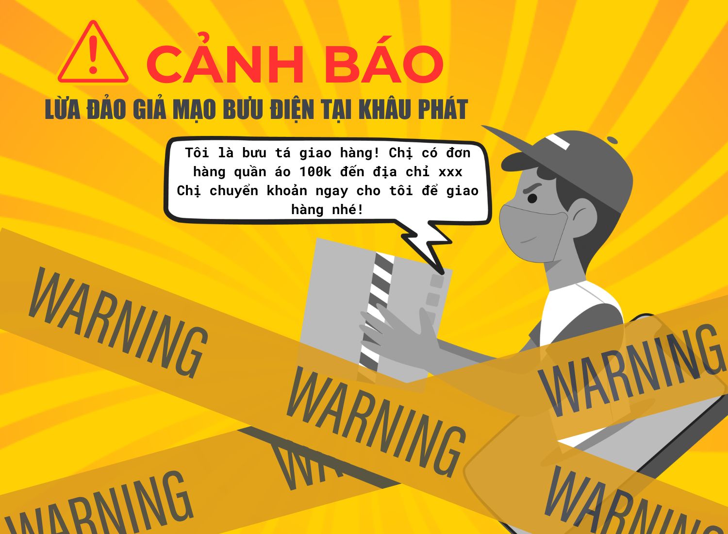CẢNH BÁO: GIẢ MẠO NHÂN VIÊN GIAO HÀNG VÀ NHÂN VIÊN BƯU ĐIỆN VIỆT NAM ĐỂ LỪA ĐẢO